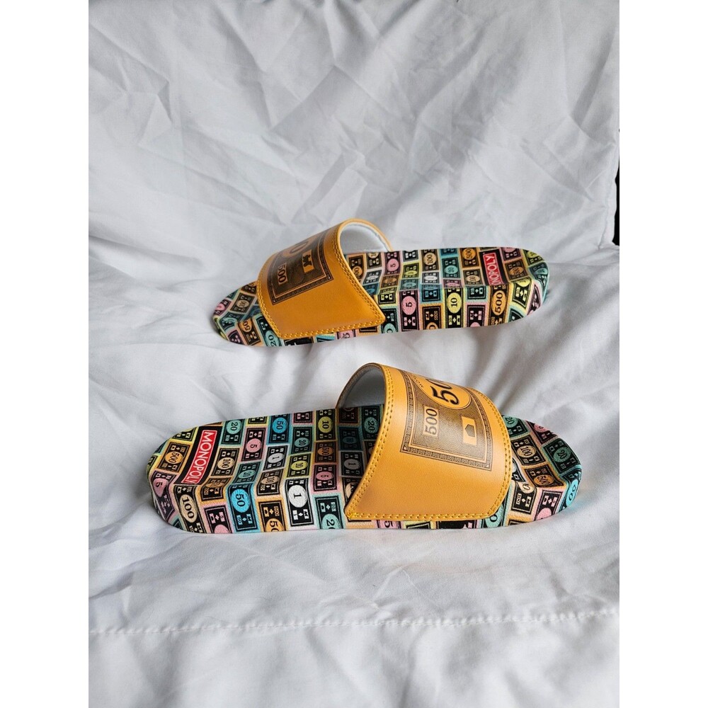 ODD SOX Monopoly Money Slides -Soft Slip-On Sandals- Med Size for Men‎ & Women